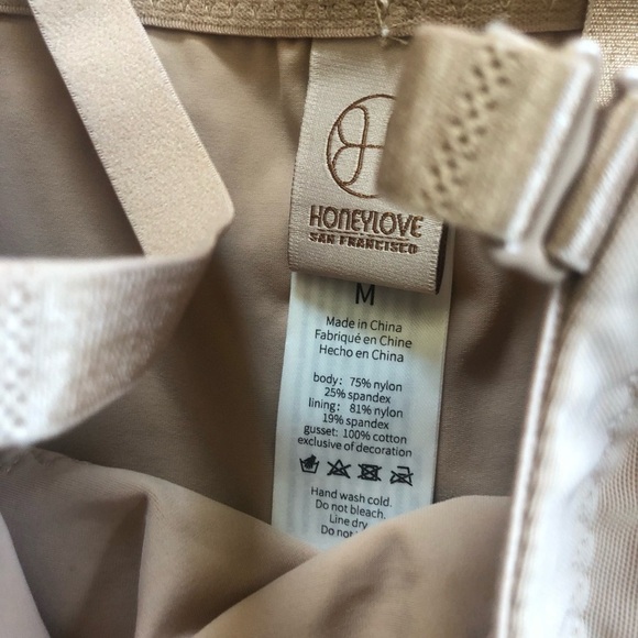 HoneyLove SculptWear High Waist Thigh Tummy Shaper Sz. M Boning Max Support Sand - Picture 4 of 8